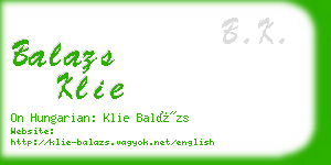 balazs klie business card